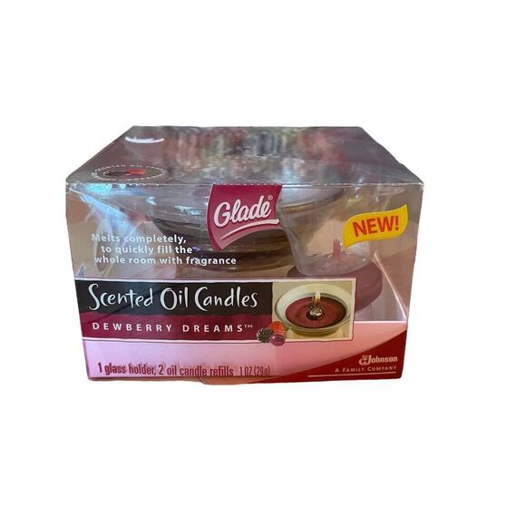 NEW! 2005 Glade Scented Oil Candles. Dewberry dreams plus 1 refill. - Picture 1 of 3